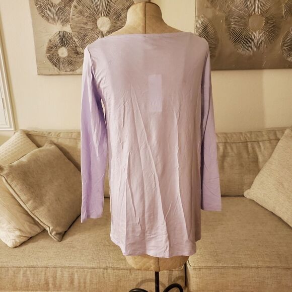 Eileen Fisher Ballet Neck Long Sleeve Tunic in Purple/Lavender - NEW - Picture 8 of 12